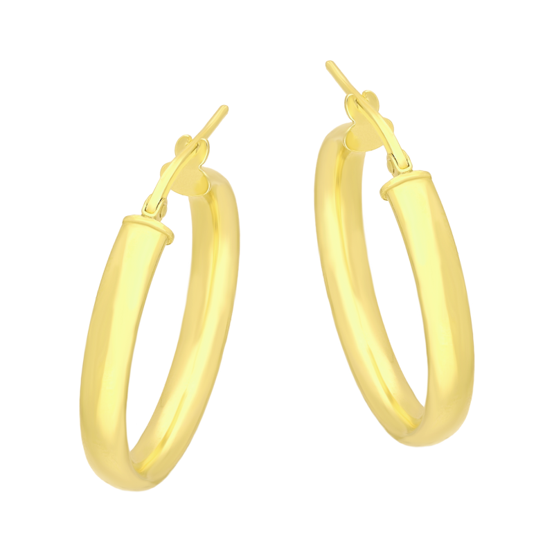 Pozłacane kolczyki srebrne kółka 25mm - JubilerSezam.pl