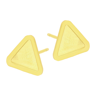 Kolczyki pozłacane szczotkowany trójkąt/sztyft  M3-384 GOLD próba 925