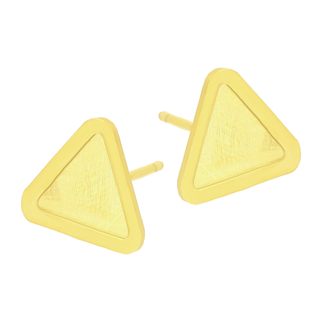 Kolczyki pozłacane szczotkowany trójkąt/sztyft  M3-384 GOLD próba 925