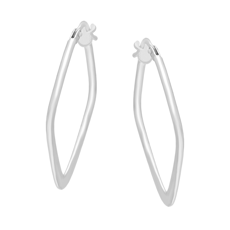 Kolczyki srebrne płaski romb rurka/ang.zap. M3-472 ROD próba 925