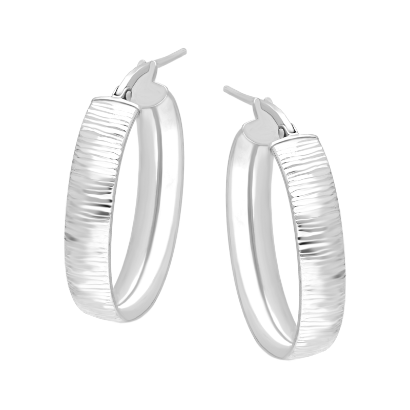 Kolczyki srebrne owalne kółko z grawerem z przodu/ang.zap. M3-492 ROD próba 925