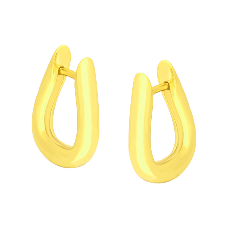 Kolczyki pozłacane pół kropla gładka/zatrzask HS2098 GOLD próba 925