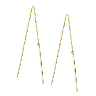 Złote Kolczyki Przeciągane Pałki pr. 375 Rolo - JubilerSezam.pl