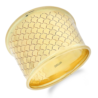 Pierścionek złoty blaszka z plastrami miodu AR VXXLKR0723 próba 585