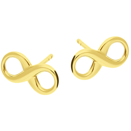 Kolczyki złote dmuchane infinity blask na sztyft