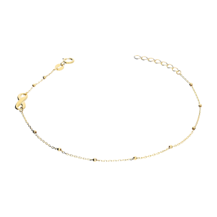 Bransoleta złota infinity ramka i grawerowane kulki/anker AR X7FOR12B0494-DC próba 585