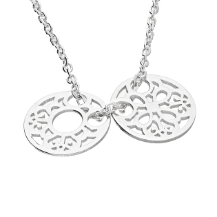 Naszyjnik srebrny dwa ażurowe koła/anker TB 22370 próba 925