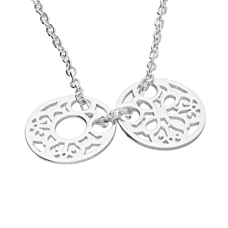 Naszyjnik srebrny dwa ażurowe koła/anker TB 22370 próba 925