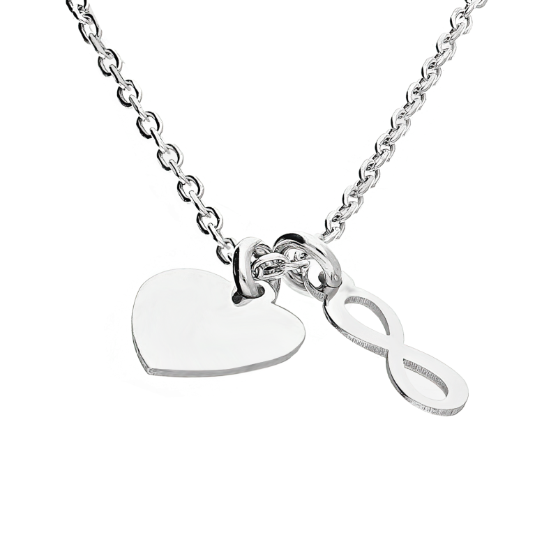Srebrny Naszyjnik Serce i Nieskończoność pr. 925 - JubilerSezam.pl