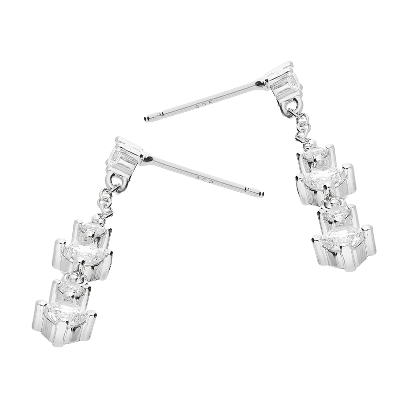 Srebrne kolczyki z cyrkoniami na sztyfcie pr. 925 - JubilerSezam.pl