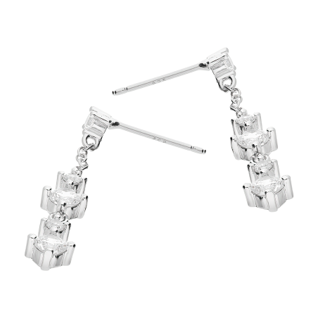 Srebrne kolczyki z cyrkoniami na sztyfcie pr. 925 - JubilerSezam.pl