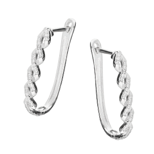 Srebrne kolczyki plecionka z cyrkoniami pr. 925 - JubilerSezam.pl