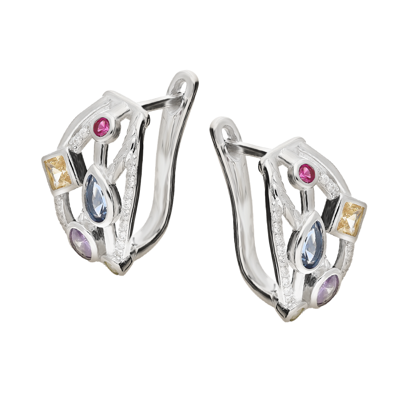 Srebrne Kolczyki z Cyrkoniami pr. 925 - JubilerSezam.pl