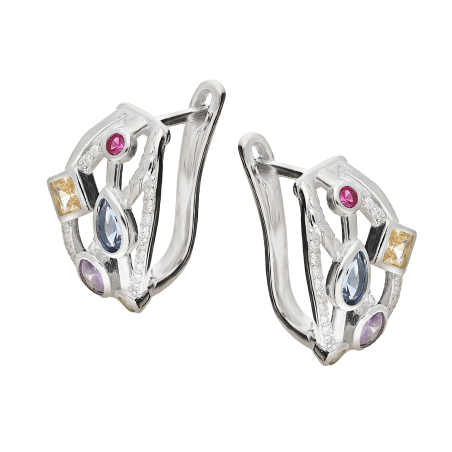 Srebrne Kolczyki z Cyrkoniami pr. 925 - JubilerSezam.pl