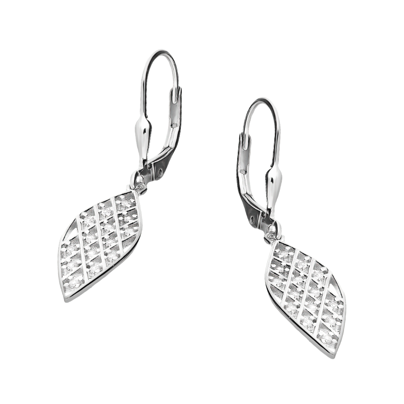 Srebrne kolczyki romby z cyrkoniami próby 925 - JubilerSezam.pl