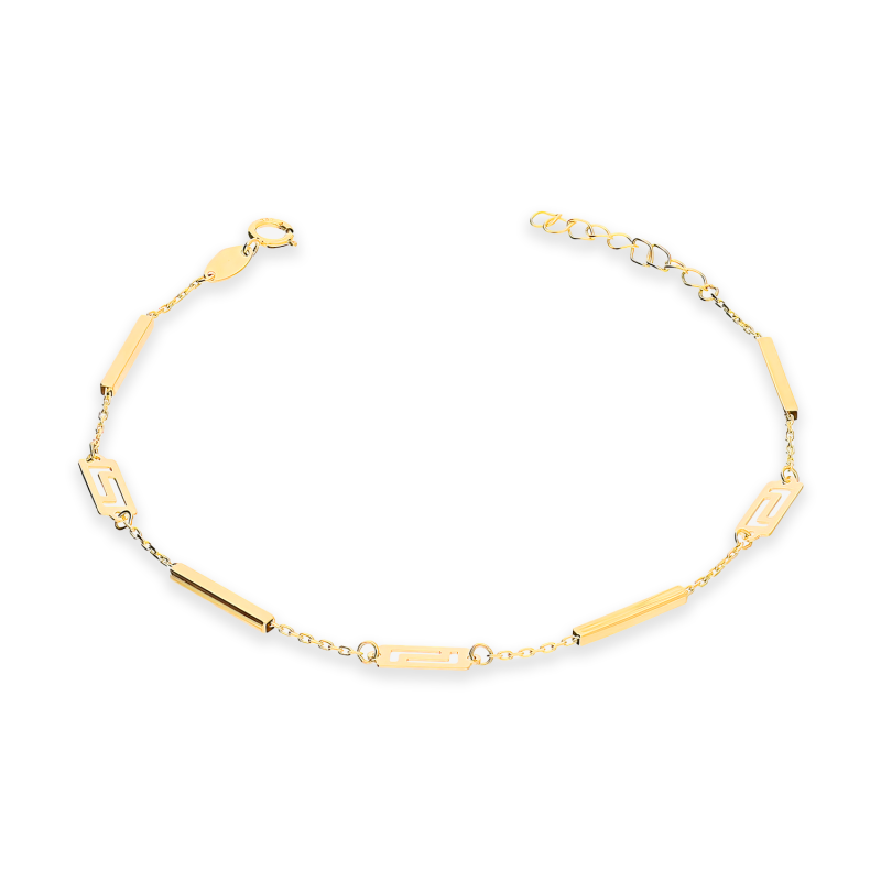 Bransoleta złota greka i kwadratowe rurki/anker AR X5FOR6B9521-II próba 585