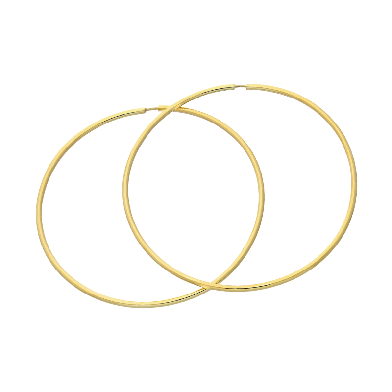 Pozłacane kolczyki srebrne kółka szarniry 60mm - JubilerSezam.pl