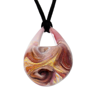 Naszyjnik OVER ze szkłem Murano o odcieniu różu