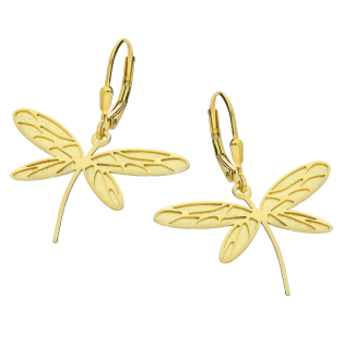 Kolczyki pozłacane ważka zaprezentowane na Miss Germany Anna Valencia Lakrini