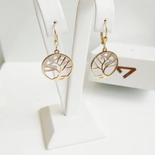 Pozłacane kolczyki srebrne Drzewko w Kole pr. 925 - JubilerSezam.pl