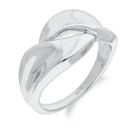 Pierścionek srebrny gładkie fale z wyciętą łezką w środku HS1513 próba 925