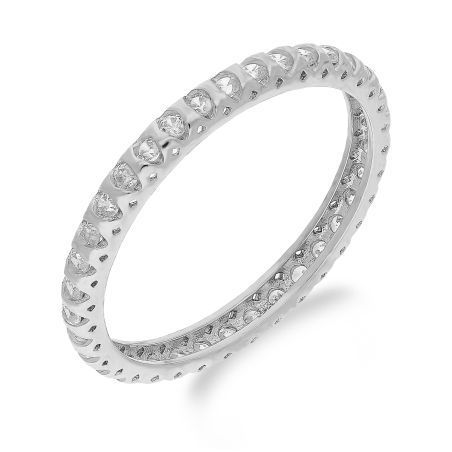 Srebrny Pierścionek Obrączka Miłości z Cyrkoniami pr. 925 - JubilerSezam.pl