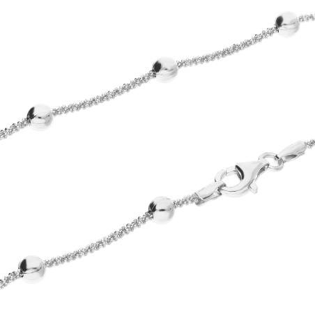 Łańcuszek srebrny daisy+kulki BC 1823-025 BEAD próba 925