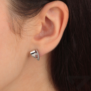 Kolczyki srebrne satynowy trójkąt z cyrkonią/sztyft A6 08171419-00 próba 925