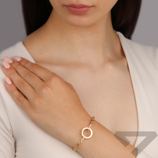 Bransoletka złota koło ramka i owale z cyrkoniami