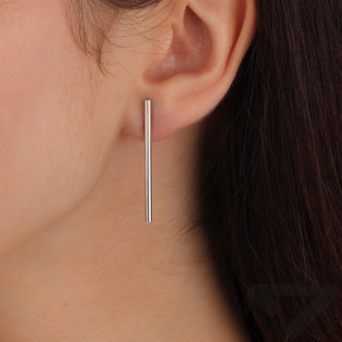 Kolczyki srebrne długa rurka/sztyft DA684 próba 925