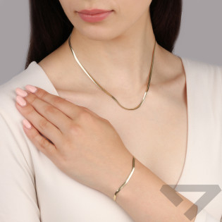 Łańcuszek złoty płaska taśma 3 mm