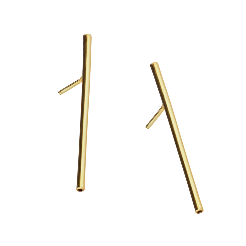 Kolczyki pozłacane długa rurka/sztyft DA684 GOLD próba 925