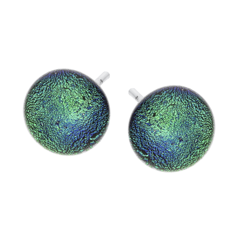 Kolczyki srebrne z seledynowym szkłem murano KQ SZT003 próba 925