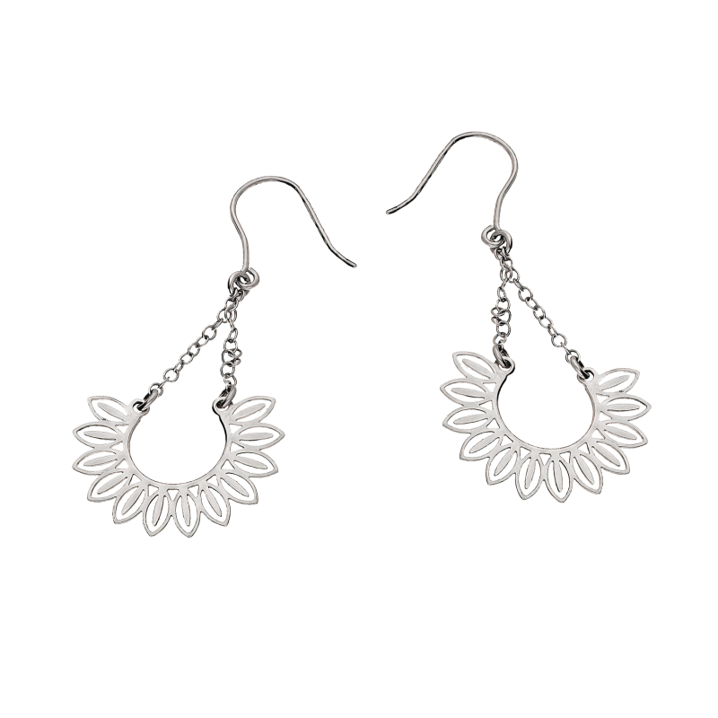 Srebrne kolczyki ażurowe listki pr. 925 - JubilerSezam.pl