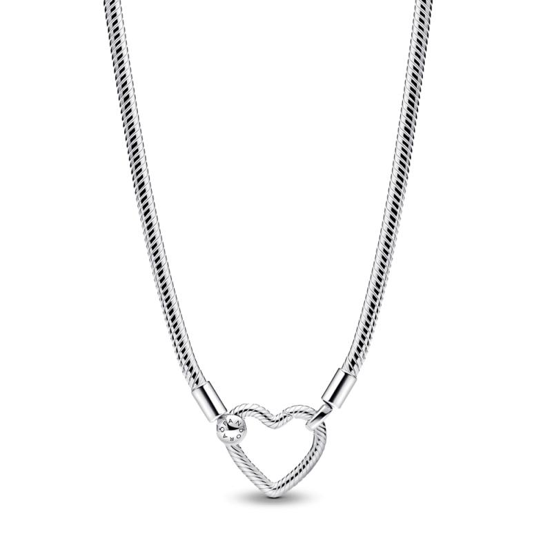 Srebrny Łańcuszek Pandora Splot Wężykowy Serce - JubilerSezam.pl