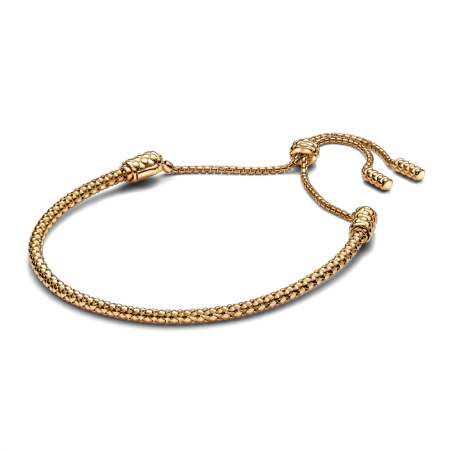 Bransoletka Pandora łańcuszkowa złota ze ściągaczem - JubilerSezam.pl