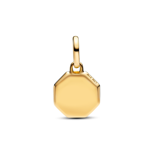 Mały niebieski charms-medalion Pandora z miejscem na grawer 763388C01