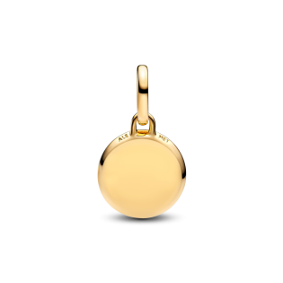 Mały zielony charms-medalion Pandora z miejscem na grawerunek 763389C01