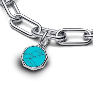 Turkusowy Charms Pandora Medalion Srebro 793388C01 - JubilerSezam.pl