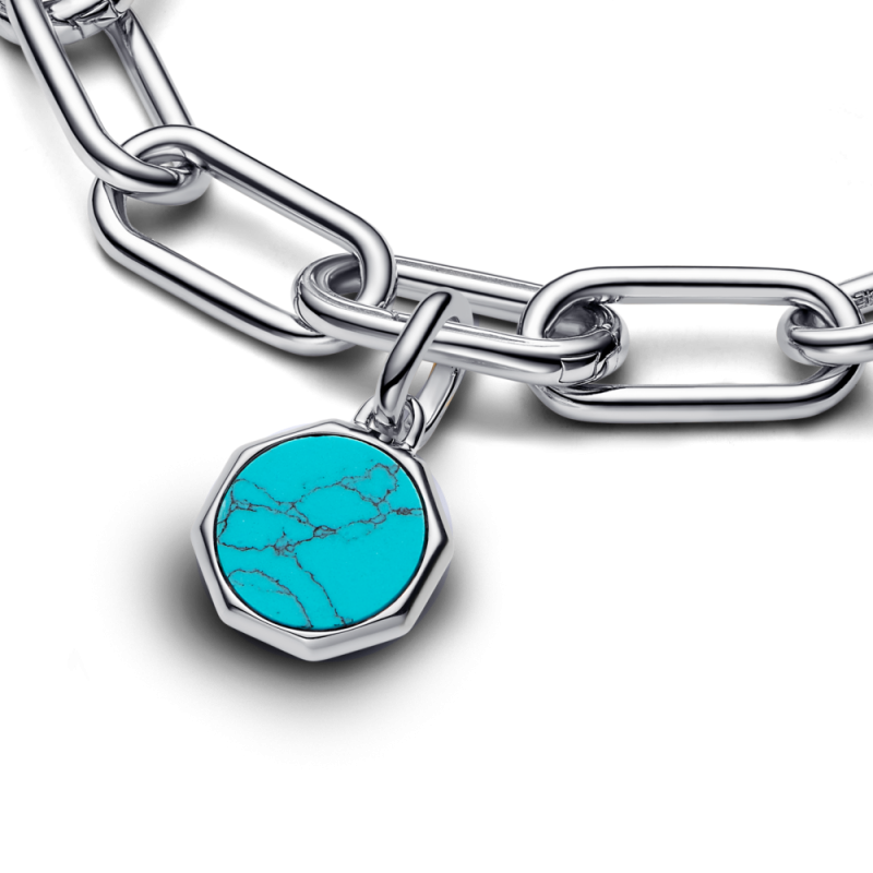 Turkusowy Charms Pandora Medalion Srebro 793388C01 - JubilerSezam.pl