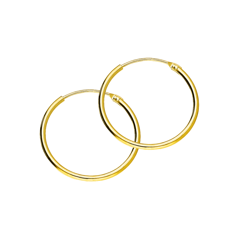 Pozłacane kolczyki srebrne kółka 17mm - JubilerSezam.pl