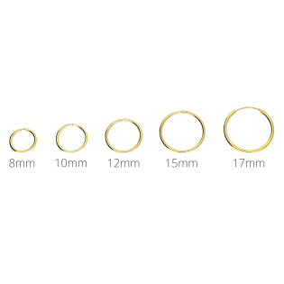 Pozłacane kolczyki srebrne kółka 17mm - JubilerSezam.pl