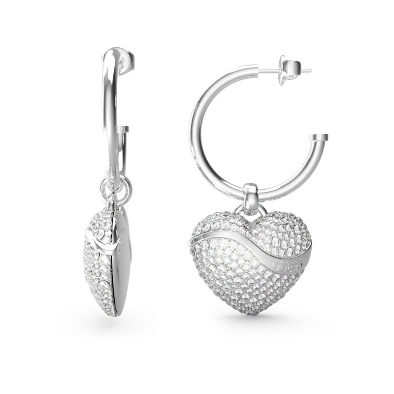 Kolczyki Guess Srebrne Wiszące Stal Szlachetna JUBE04495JWRH - JubilerSezam.pl