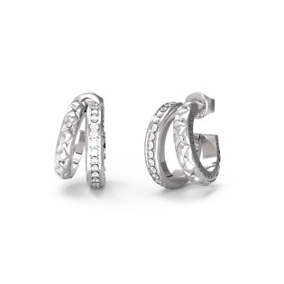 Srebrne Kolczyki Kółka Guess JUBE04587JWRH - JubilerSezam.pl