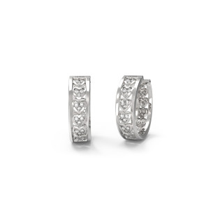 Srebrne Kolczyki Kółka Guess JUBE04602JWRH - JubilerSezam.pl