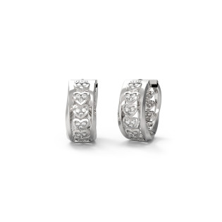 Srebrne Kolczyki Kółka Guess JUBE04604JWRH - JubilerSezam.pl
