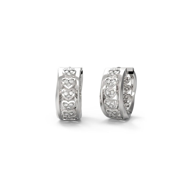Srebrne Kolczyki Kółka Guess JUBE04604JWRH - JubilerSezam.pl