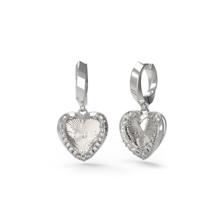 Kolczyki Guess Serduszka Srebrne JUBE04608JWRH - JubilerSezam.pl