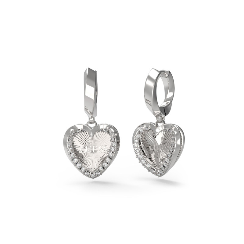 Kolczyki Guess Serduszka Srebrne JUBE04608JWRH - JubilerSezam.pl