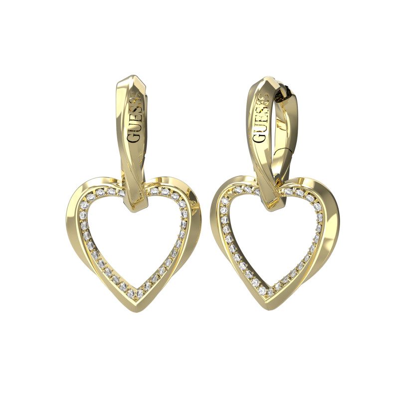 Złote Kolczyki Guess Serduszka JUBE04617JWYG - JubilerSezam.pl